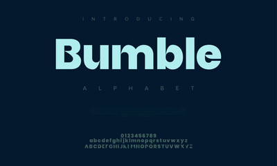Bumble creative modern urban alphabet font. Digital abstract moslem, futuristic, fashion, sport, minimal technology typography. Simple numeric vector illustration