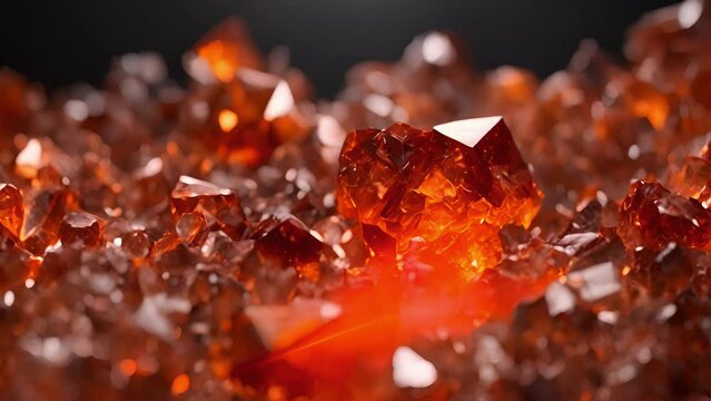 Intense Transformation crystals start vibrate high frequency, causing ripple effect their surroundings. brown shades shift into fiery orange hues, evoking sense intense