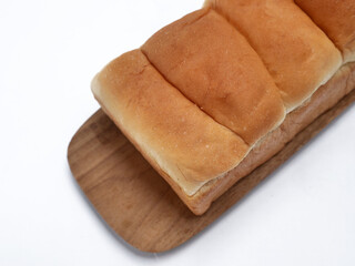 Roti sobek, gembong or kasur, soft sweet milk bun, isolated