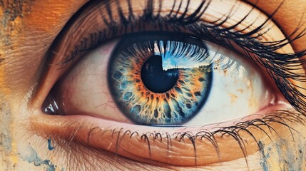 Close-up of beautiful woman's eye. Macro shot. Selective focus.