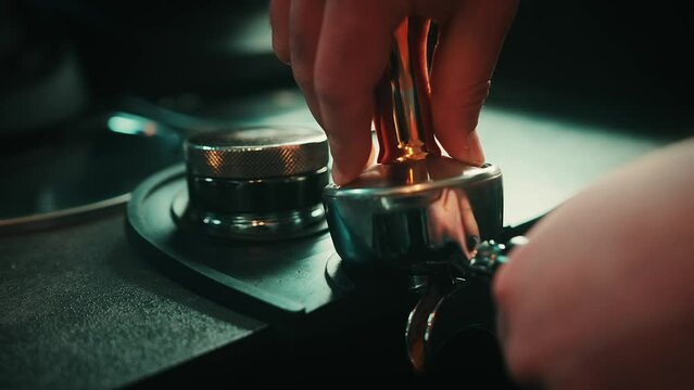 Making coffee with an espresso machine