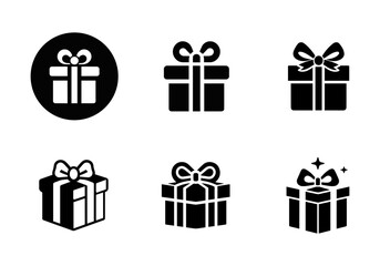 Gift box with ribbon icon symbol mark