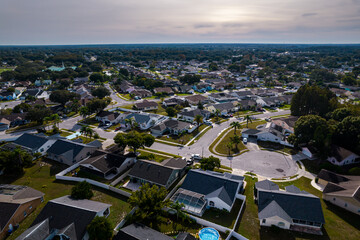 Beautiful aerial view of Tampa suburbs on a Premium residential in Florida USA - Real State