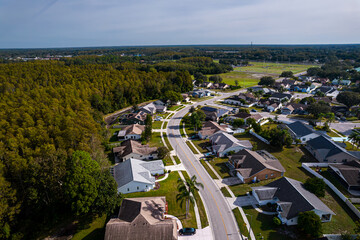 Beautiful aerial view of Tampa suburbs on a Premium residential in Florida USA - Real State