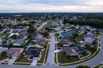 Beautiful aerial view of Tampa suburbs on a Premium residential in Florida USA - Real State