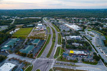 Beautiful aerial view of Tampa suburbs on a Premium residential in Florida USA - Real State
