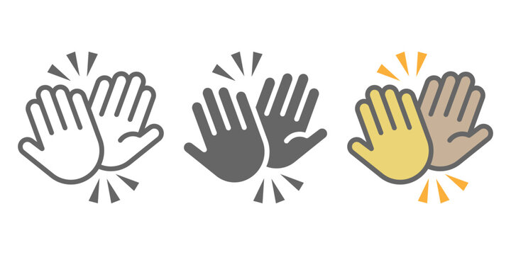 high five icon. five high signs and symbols for various templates. hand icon. stock vector
