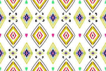 Embroidery geometric on white background