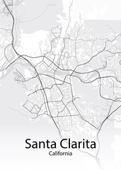 Santa Clarita California minimalist map