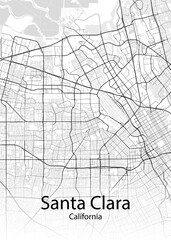 Santa Clara California minimalist map