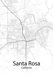 Fototapeta na wymiar Santa Rosa California minimalist map