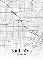 Santa Ana California minimalist map