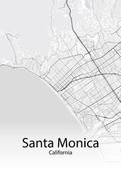 Santa Monica California minimalist map