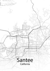Fototapeta na wymiar Santee California minimalist map