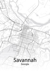 Fototapeta na wymiar Savannah Georgia minimalist map