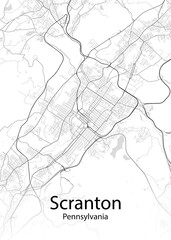 Fototapeta na wymiar Scranton Pennsylvania minimalist map