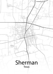 Sherman Texas minimalist map