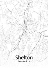 Fototapeta na wymiar Shelton Connecticut minimalist map