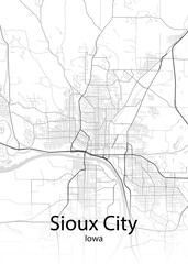 Sioux City Iowa minimalist map