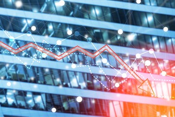 Economic crisis on declining graphs indicators