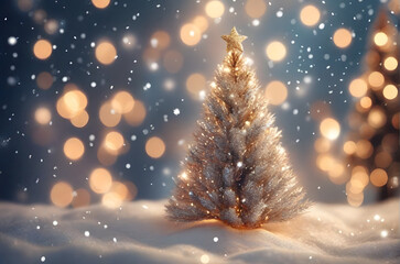 Fototapeta na wymiar Christmas and New Year holidays background. Glitter lights backdrop