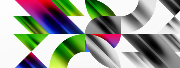 Abstract geometric shapes symbolizing creative technology, digital art, social communication, and modern science. Ideal for posters, covers, banners, brochures and websites