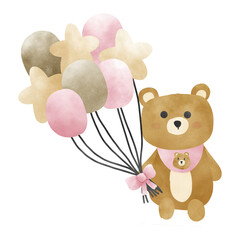 Baby bear girl isolate on white background 