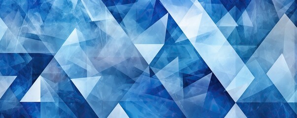 geometric abstract triangles ,Blue, white, - obrazy, fototapety, plakaty