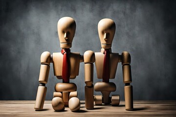 image of wooden dummy with worried stressed thoughts. depression, obsessive compulsive, - Powered by Adobe