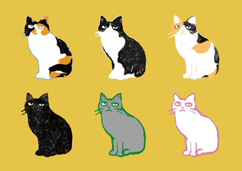 猫  手描きイラスト