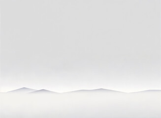 A panoramic view minimalist mountains against a foggy white sky. Perfect for backgrounds, nature concepts, and minimalist aesthetics.