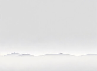 Obraz premium A panoramic view minimalist mountains against a foggy white sky. Perfect for backgrounds, nature concepts, and minimalist aesthetics.