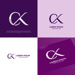 CK Initial Modern Typography Emblem Logo Template for Business