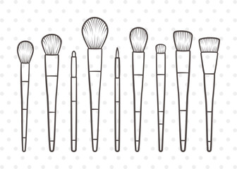 Makeup Brushes Clipart SVG Cut File | Makeup Brush Svg | Beauty Svg | Makeup Artist Svg | Makeup Set Svg | Cosmetic Brush Svg | Makeup Brushes Svg Bundle