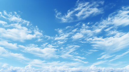 background blue sky with light white clouds, abstract view of the sky - obrazy, fototapety, plakaty
