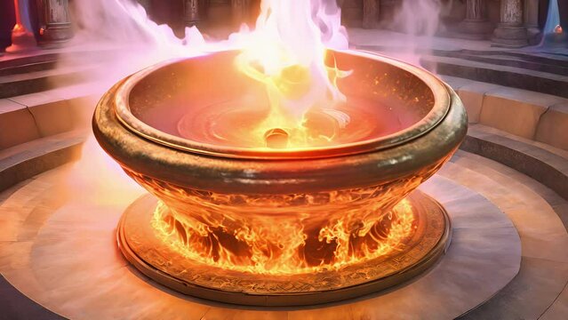 mesmerizing display, cauldron begins glow with radiant light alchemical process reaches peak. colors patterns within cauldron shift swirl, representing harmonization zodiacs