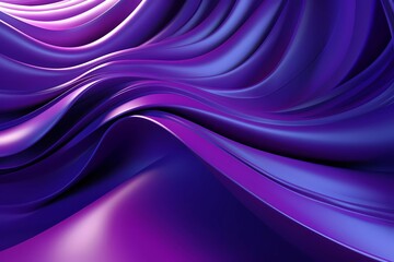 3d shiny purple wavy shapes background. generative ai