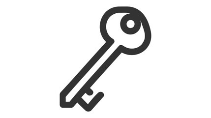 Simple black vector icon of a key on white background.