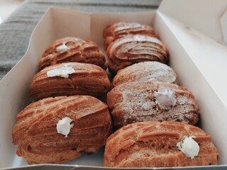cream puffs in a box