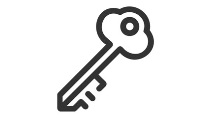 Simple black vector icon of a key on white background.