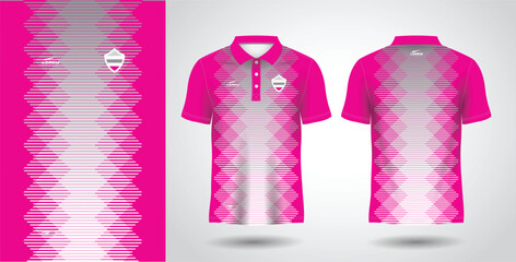 Fototapeta pink sublimation polo sport jersey design obraz