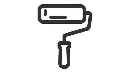 Fototapeta premium Vector icon of a paint roller on white background