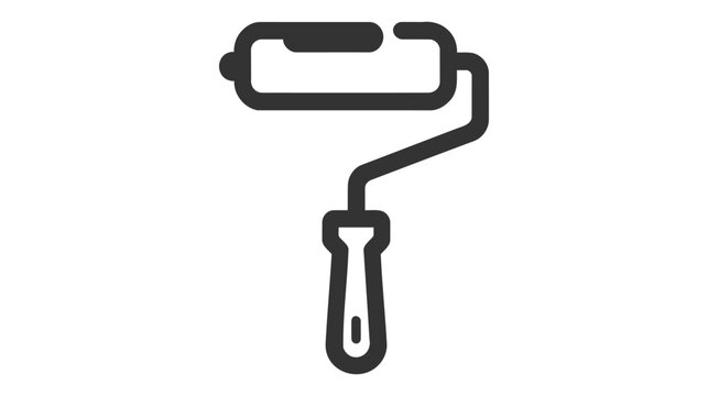 Vector icon of a paint roller on white background