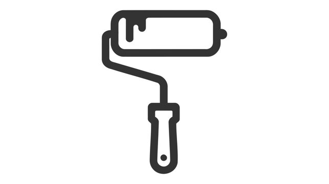 Vector icon of a paint roller on white background