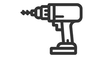 Screwdriver, power drill line icon, outline vector sign, linear pictogram isolated on white. Symbol, logo illustration