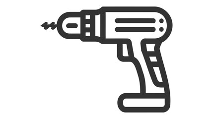 Screwdriver, power drill line icon, outline vector sign, linear pictogram isolated on white. Symbol, logo illustration