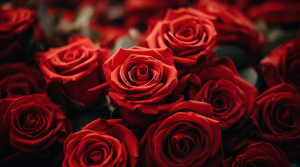 Obraz premium Close up of a bunch of red roses