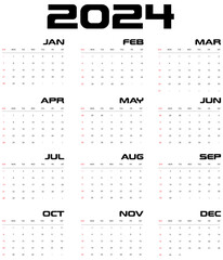 2024 simple calendar 