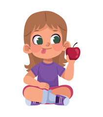 girl with nutrition apple