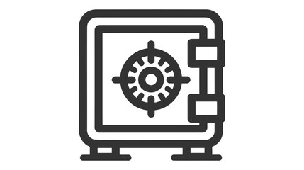 Locker, safe, Vector Line Illustration. Business and Finance icon